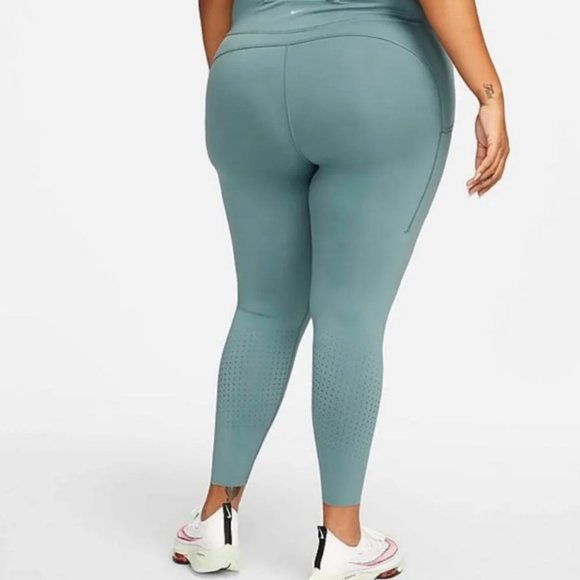 New WOMEN'S NIKE EPIC LUX RUNNING TIGHTS Size 3X Hasta Green - Picture 3 of 8